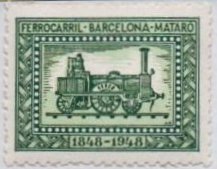 1948 Centenary Centenario Barcelona-Mataro Railway Ferrocarril FFCC sellos postales stamps Spain 